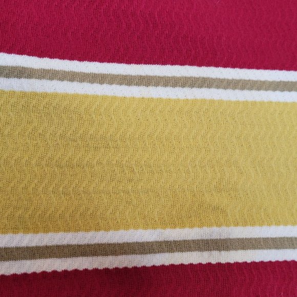 MCM Youth Striped Turtleneck Burgundy Gold Ribbed Fold Down Neck No Brand Size 6 - Picture 5 of 9